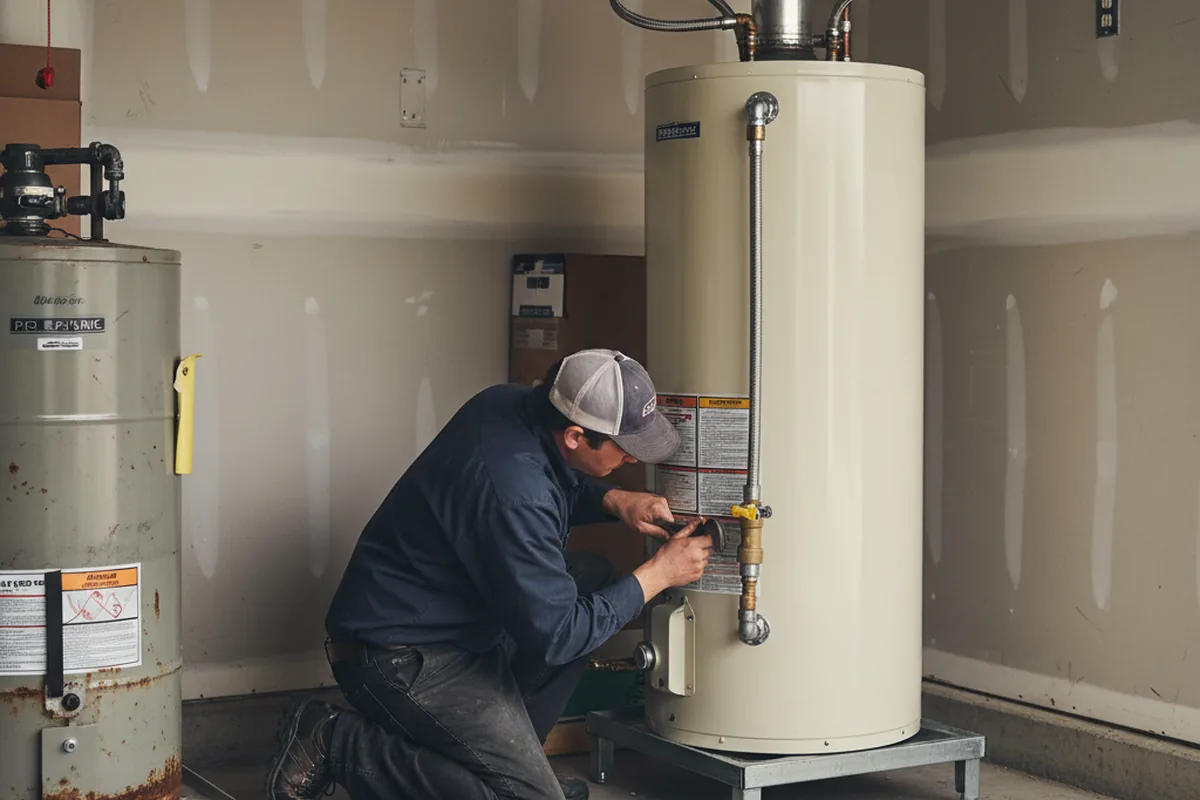 Water heater and shutoff valve replacement in Melrose